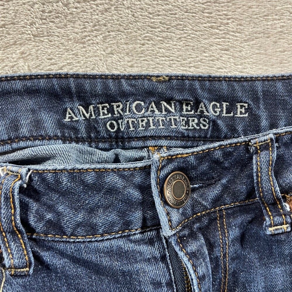 American‎ Eagle Jeans Women 10 Hi-Rise Skinny Stretch Blue - Picture 3 of 11